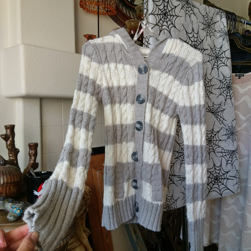 AEROPOSTALE Cardigan Knit Sweater with Hood